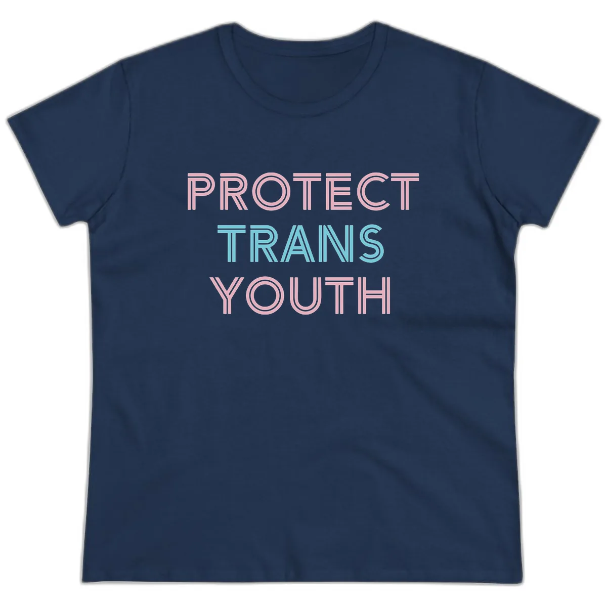 Protect Trans Youth Ladies Tee in Navy