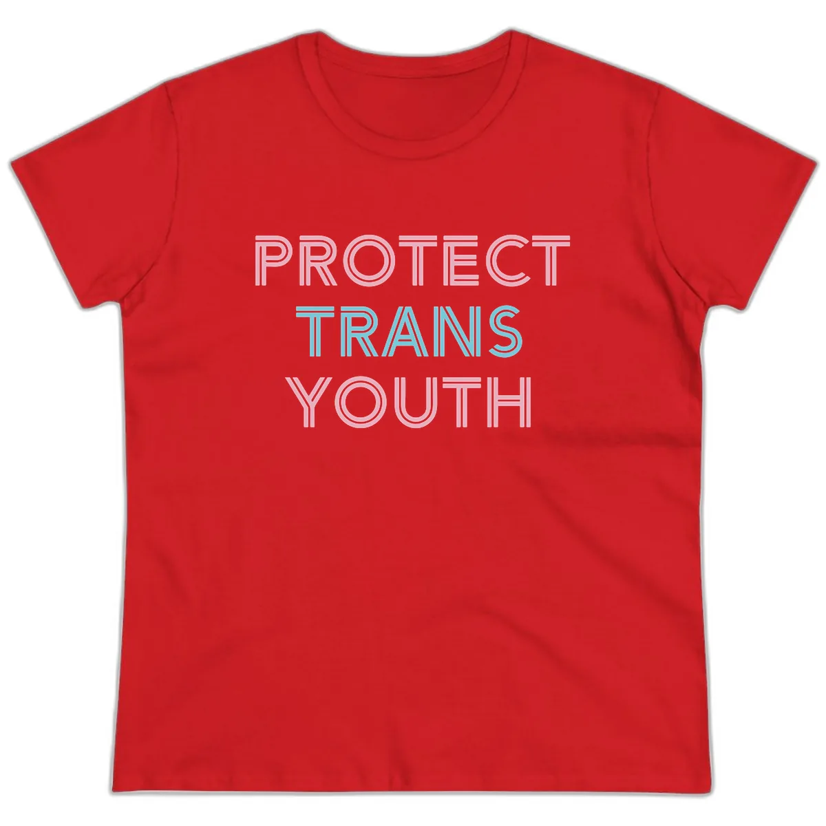 Protect Trans Youth Ladies Tee in Red