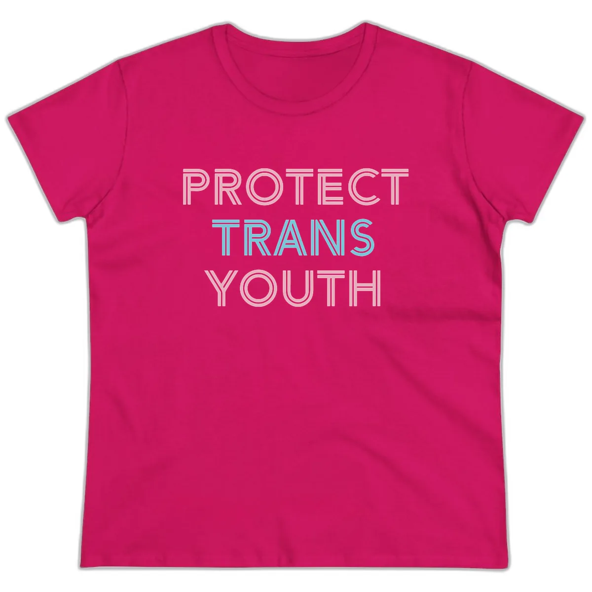Protect Trans Youth Ladies Tee in Heliconia