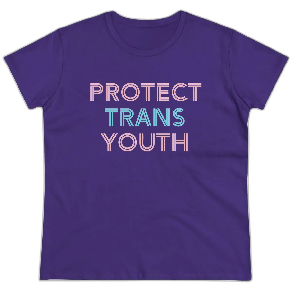 Protect Trans Youth Ladies Tee in Purple