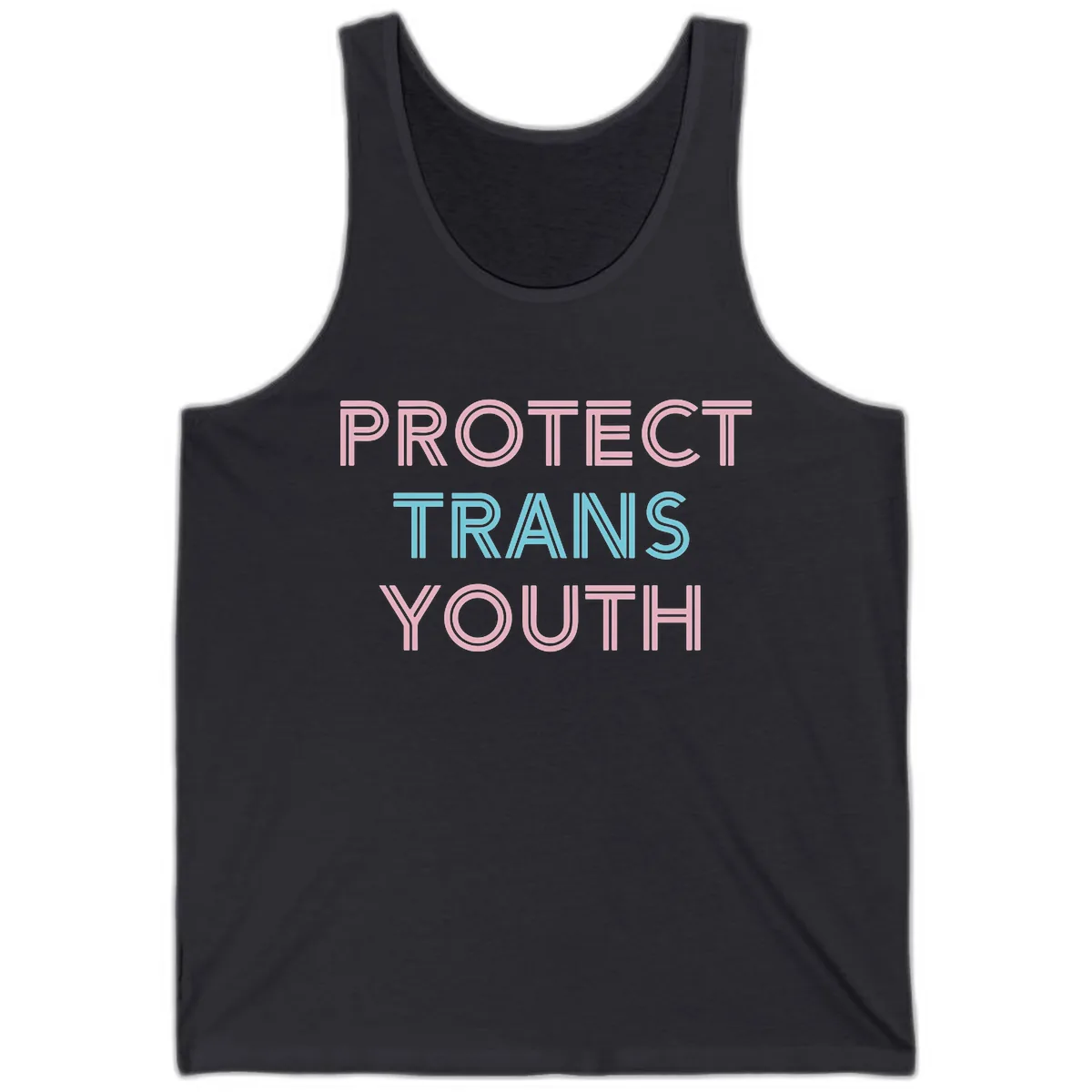 Protect Trans Youth Tank in Dark Grey