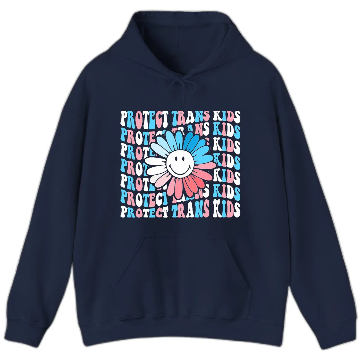 Protect Trans Kids Daisy Flower Hoodie in Navy