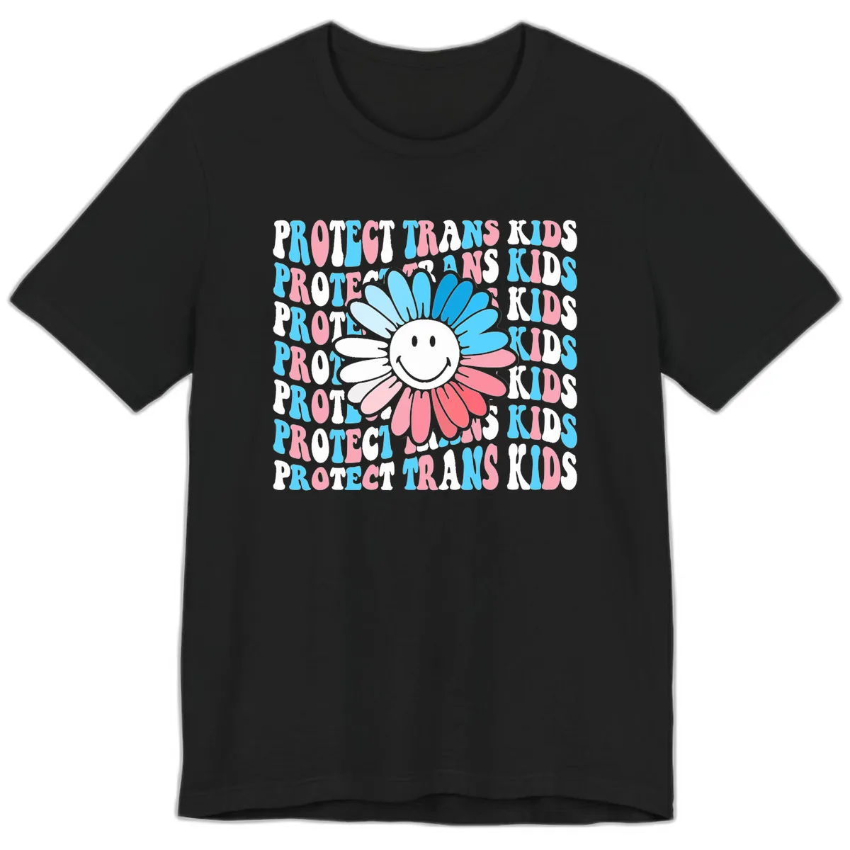 Protect Trans Kids Daisy Flower Premium T-Shirt in Black
