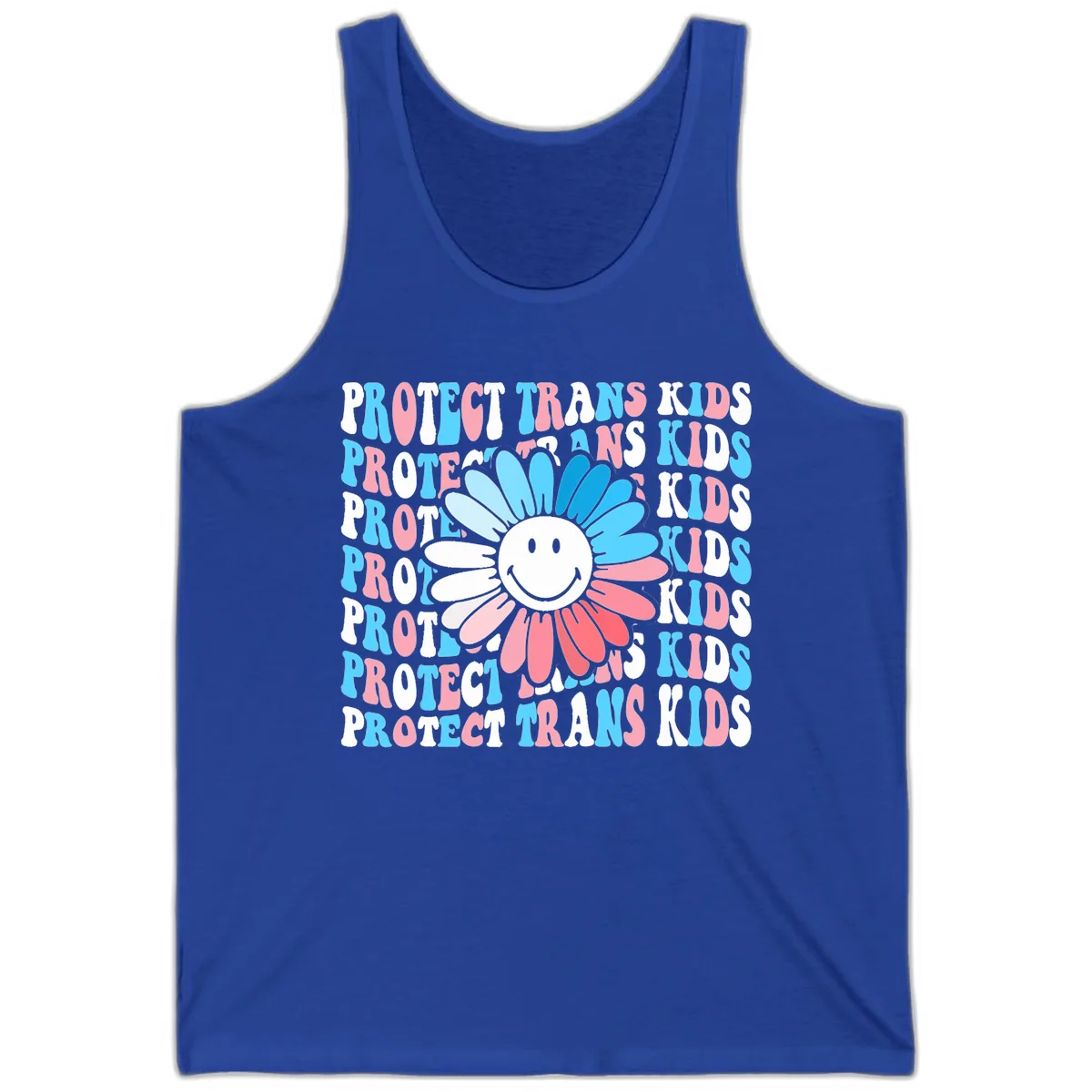 Protect Trans Kids Daisy Flower Tank in True Royal