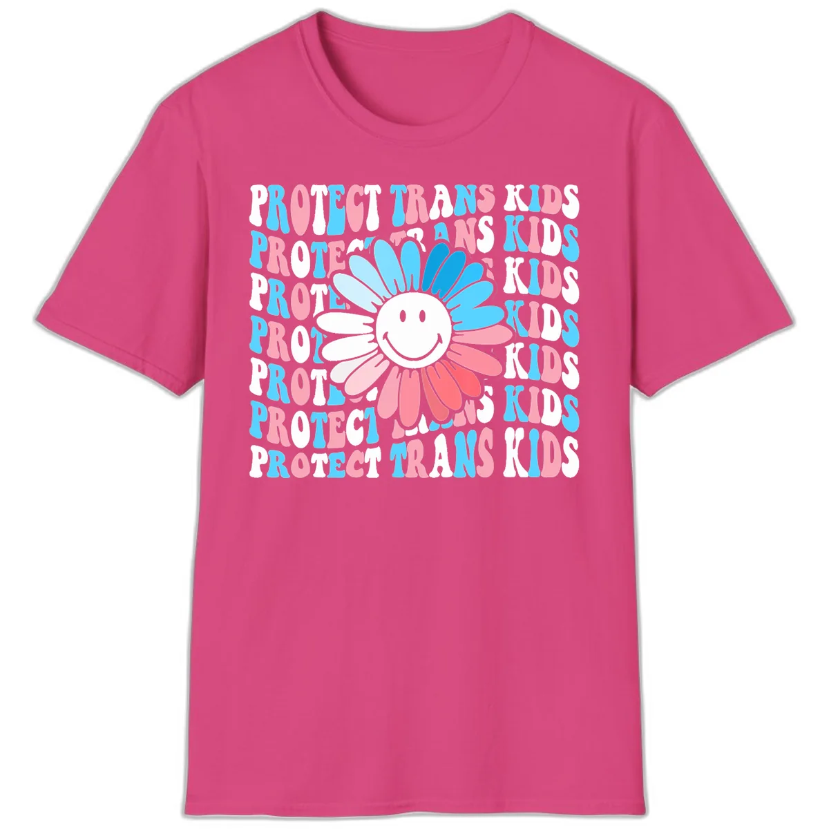 Protect Trans Kids Daisy Flower T-Shirt in Heliconia