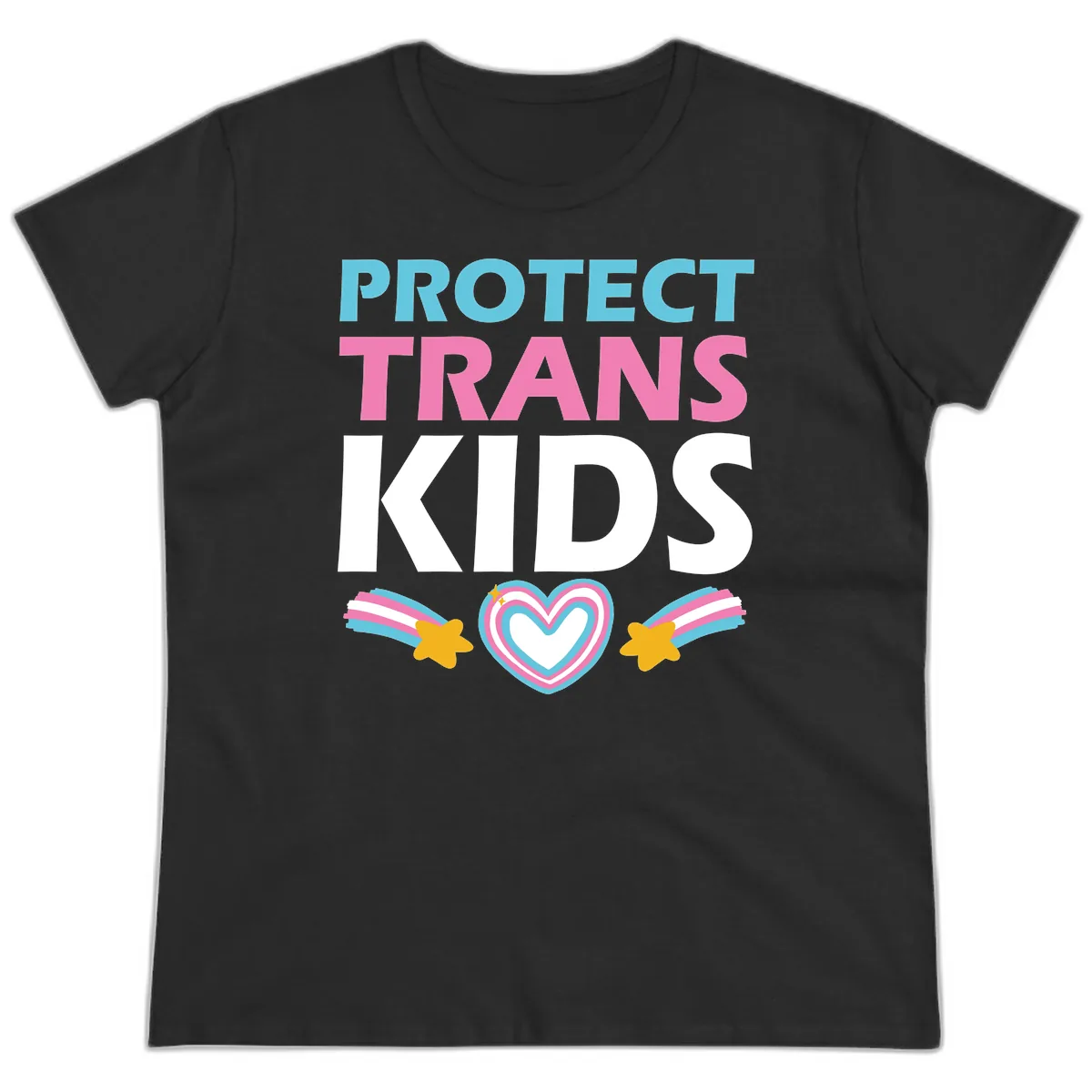 Protect Trans Kids Ladies Tee in Black