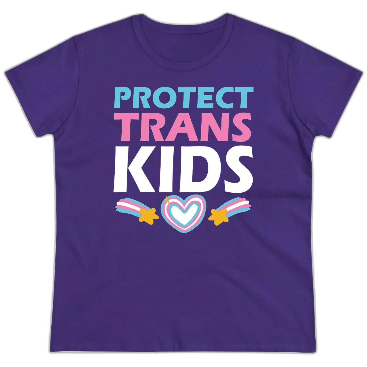 Protect Trans Kids Ladies Tee in Purple
