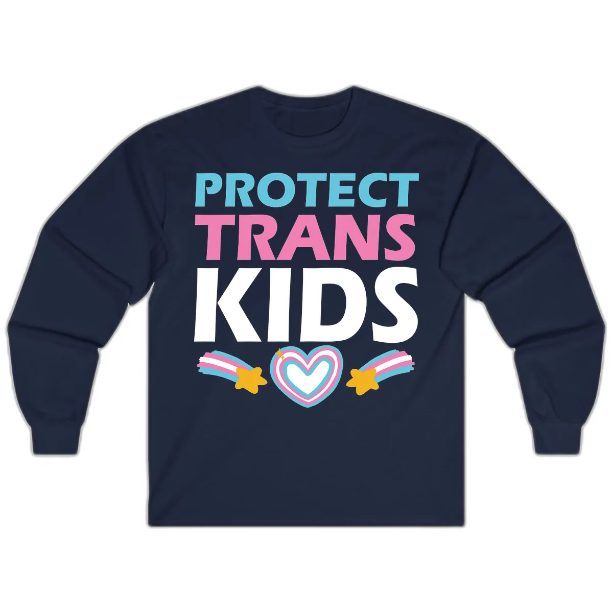 Protect Trans Kids Long Sleeve in Navy