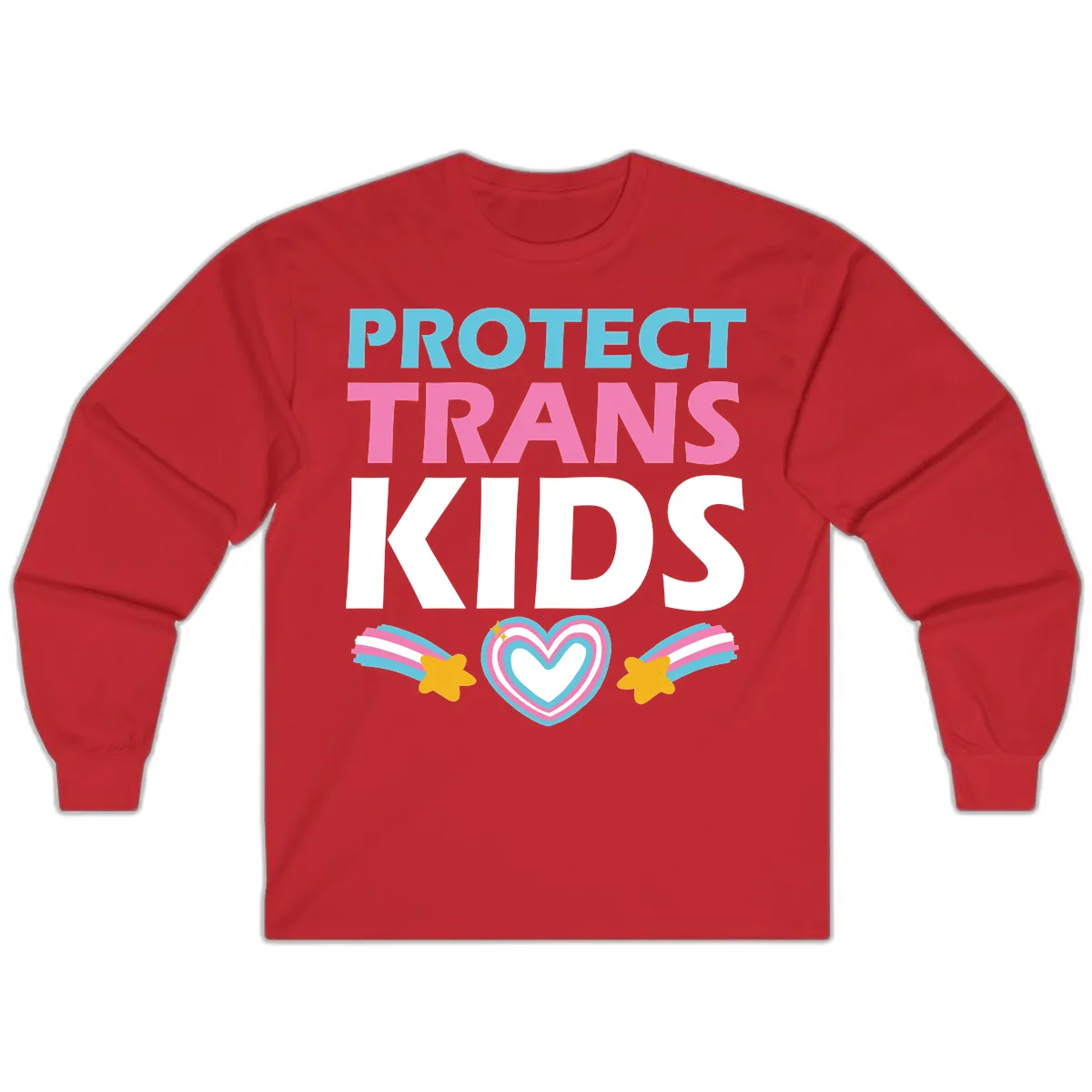 Protect Trans Kids Long Sleeve in Red
