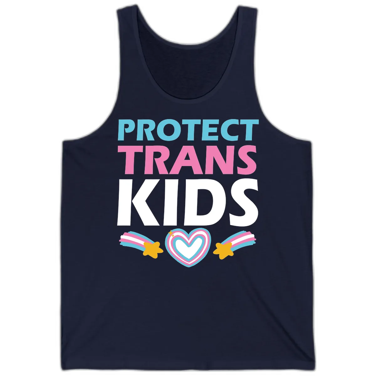 Protect Trans Kids Tank in Navy