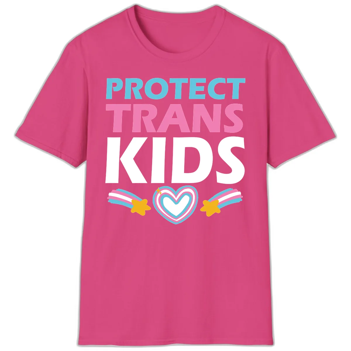 Protect Trans Kids T-Shirt in Heliconia