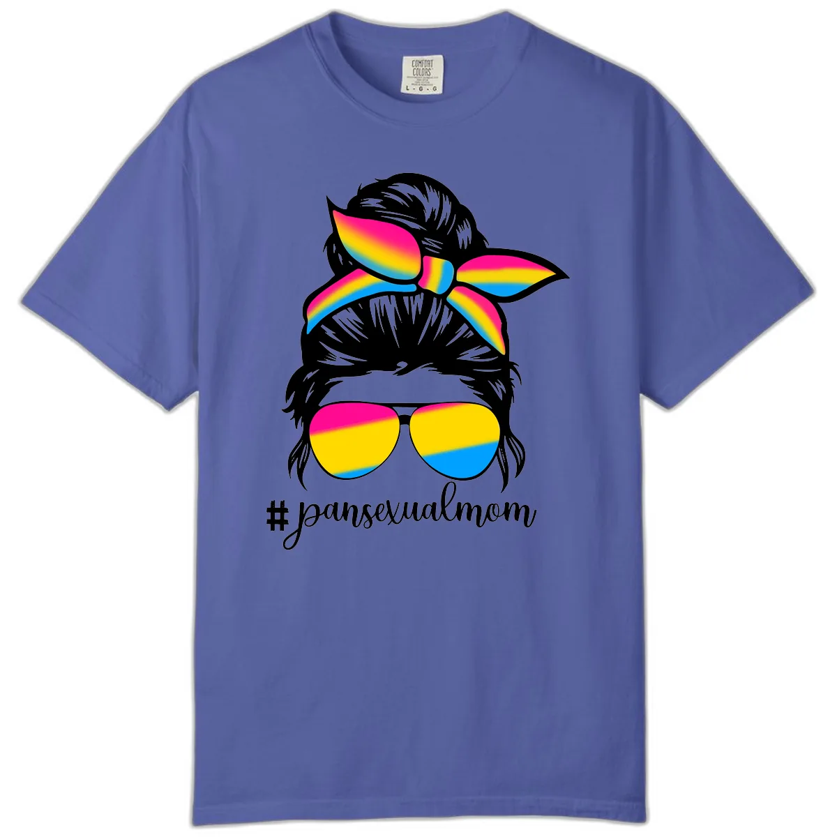 Pansexual Mom Pride Comfort Color in Periwinkle