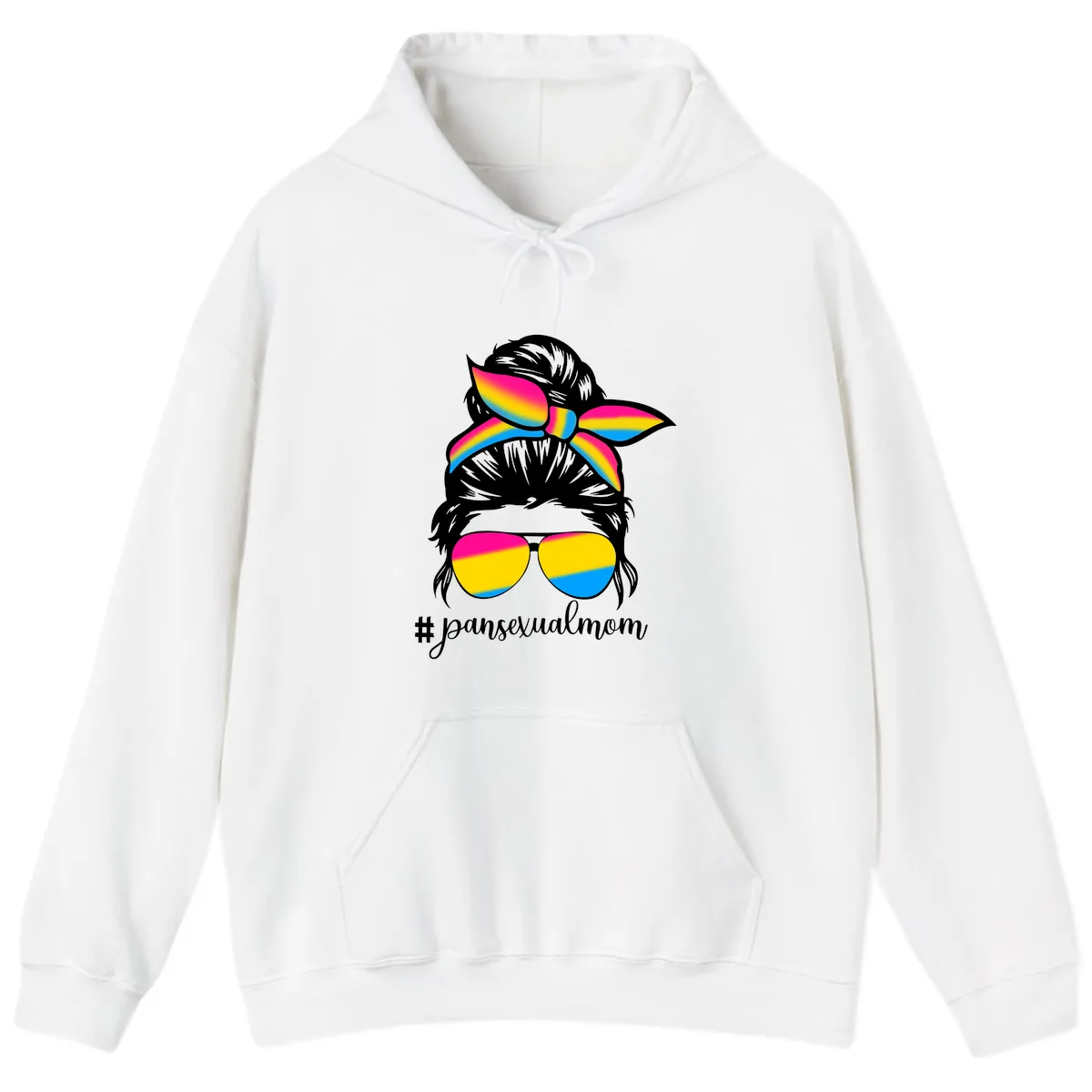 Pansexual Mom Pride Hoodie in White