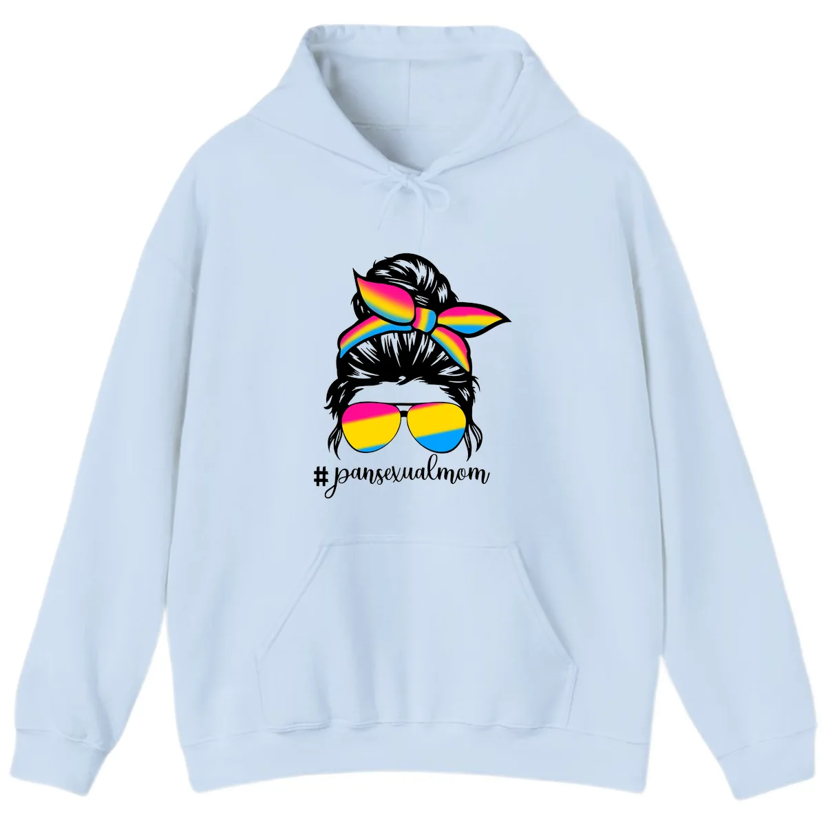 Pansexual Mom Pride Hoodie in Light Blue