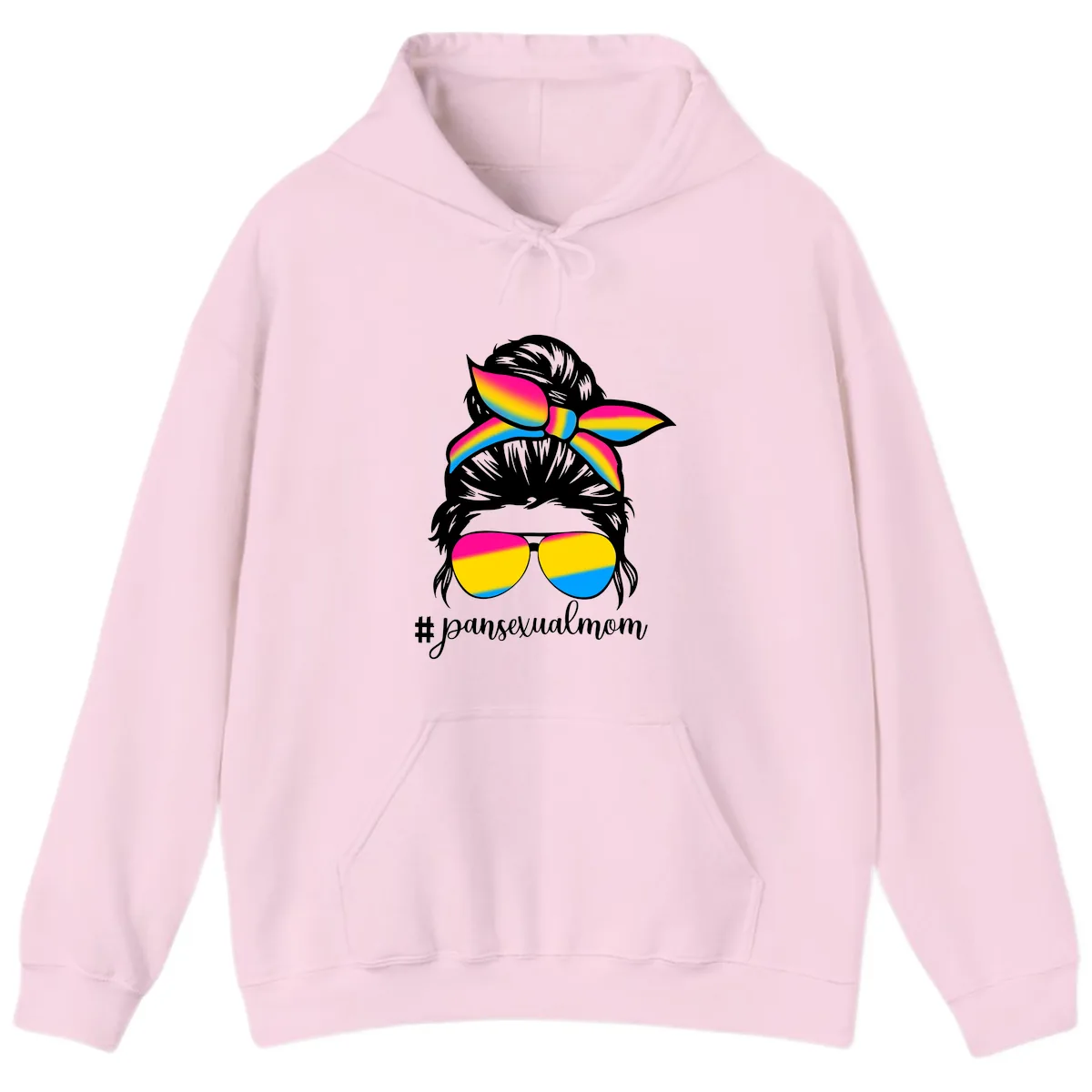 Pansexual Mom Pride Hoodie in Light Pink