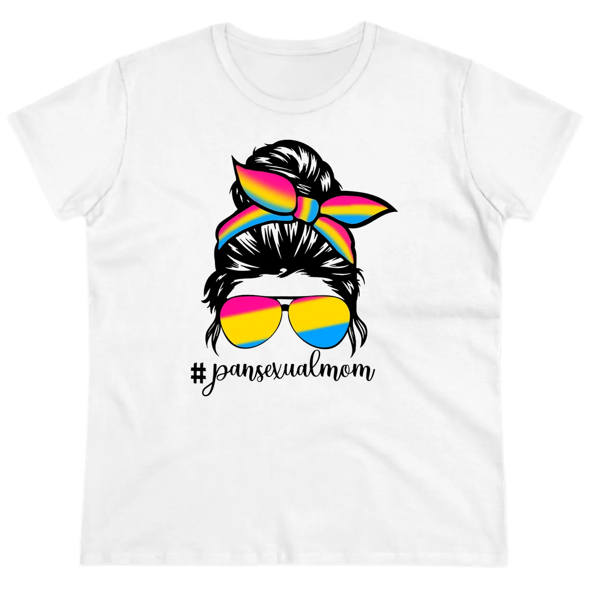 Pansexual Mom Pride Ladies Tee in White