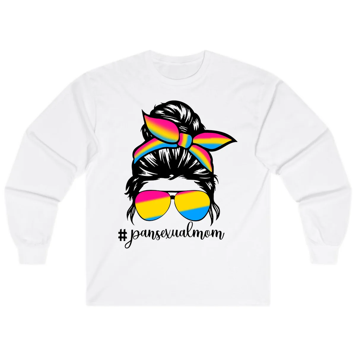 Pansexual Mom Pride Long Sleeve in White
