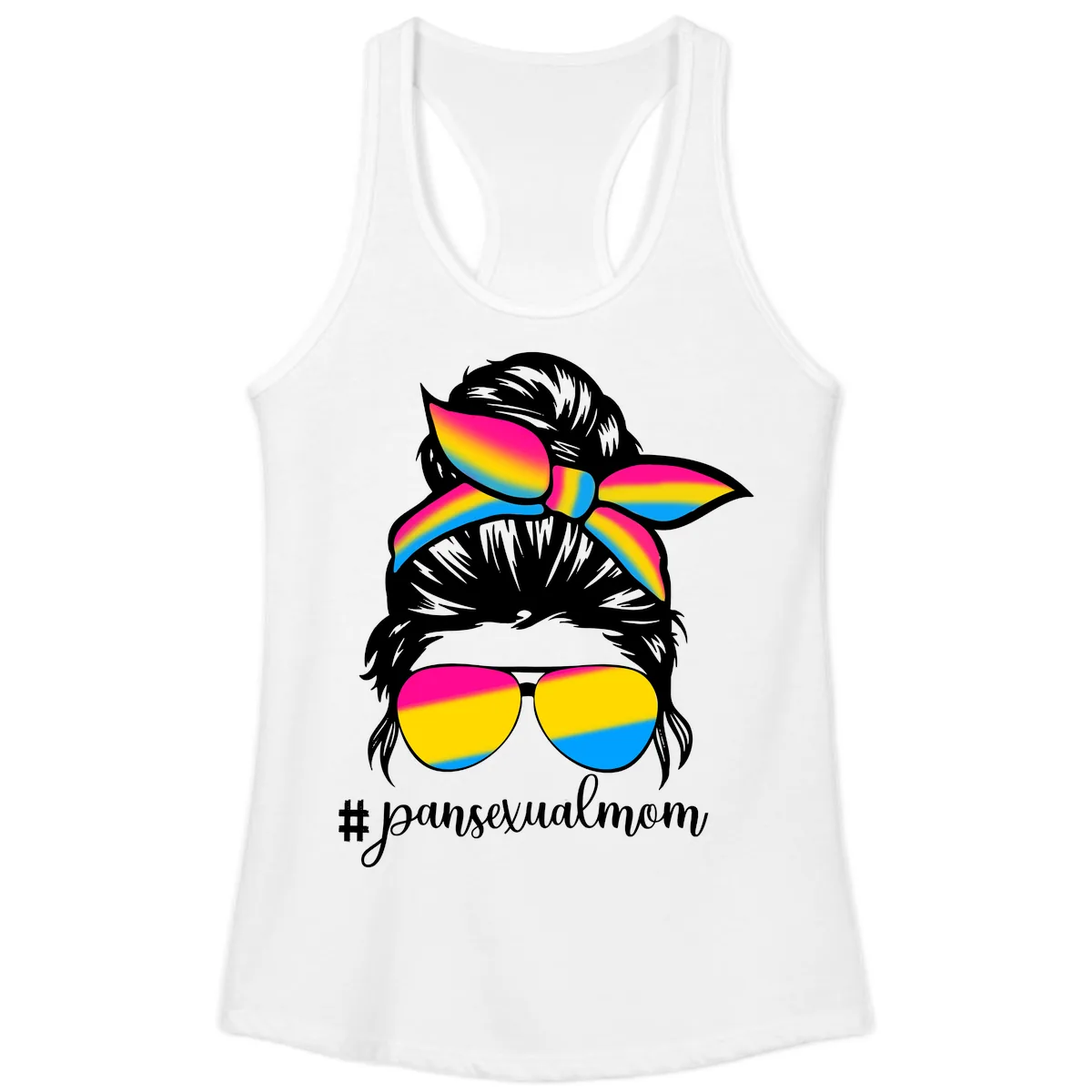 Pansexual Mom Pride Ladies Tank in White