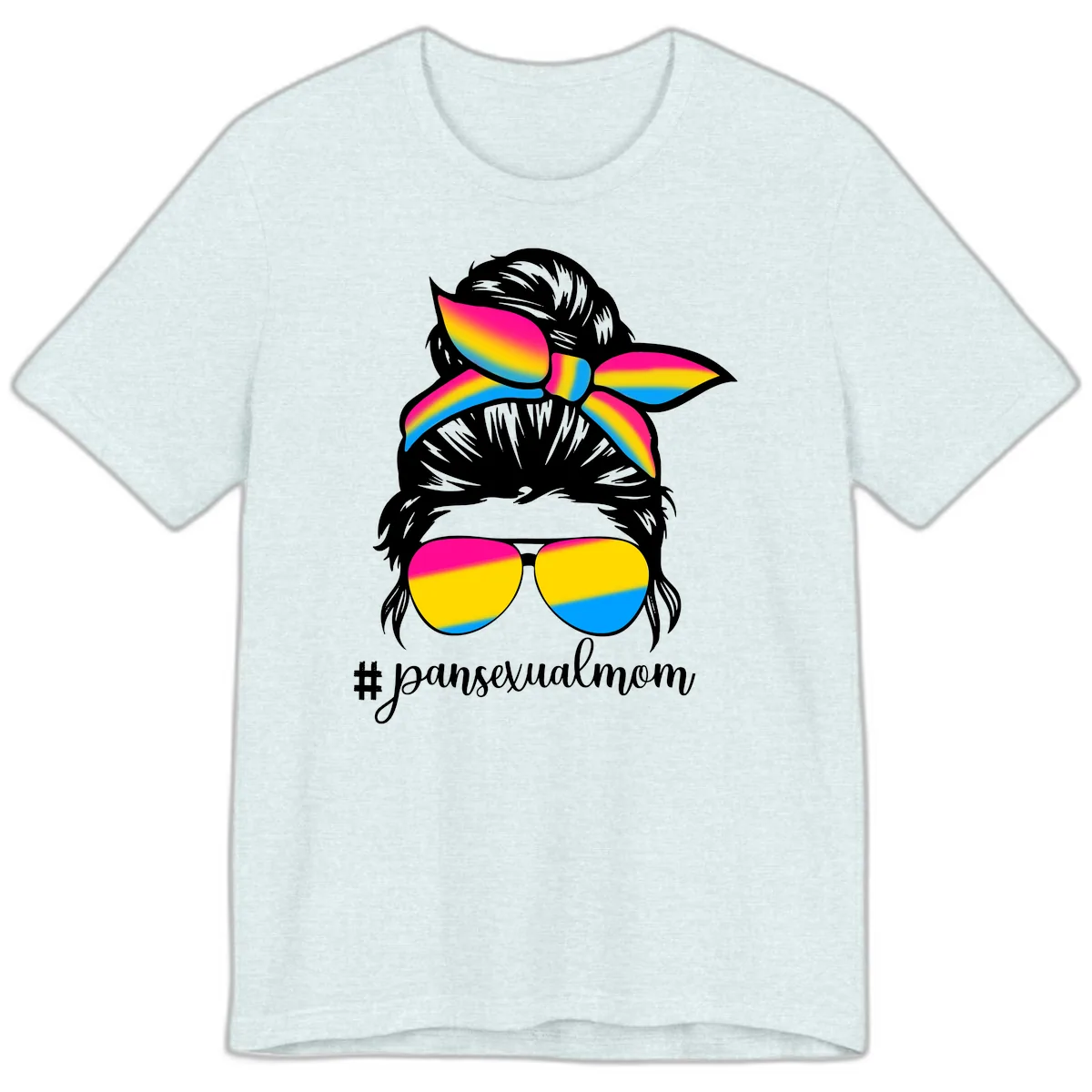 Pansexual Mom Pride Premium T-Shirt in Heather Ice Blue