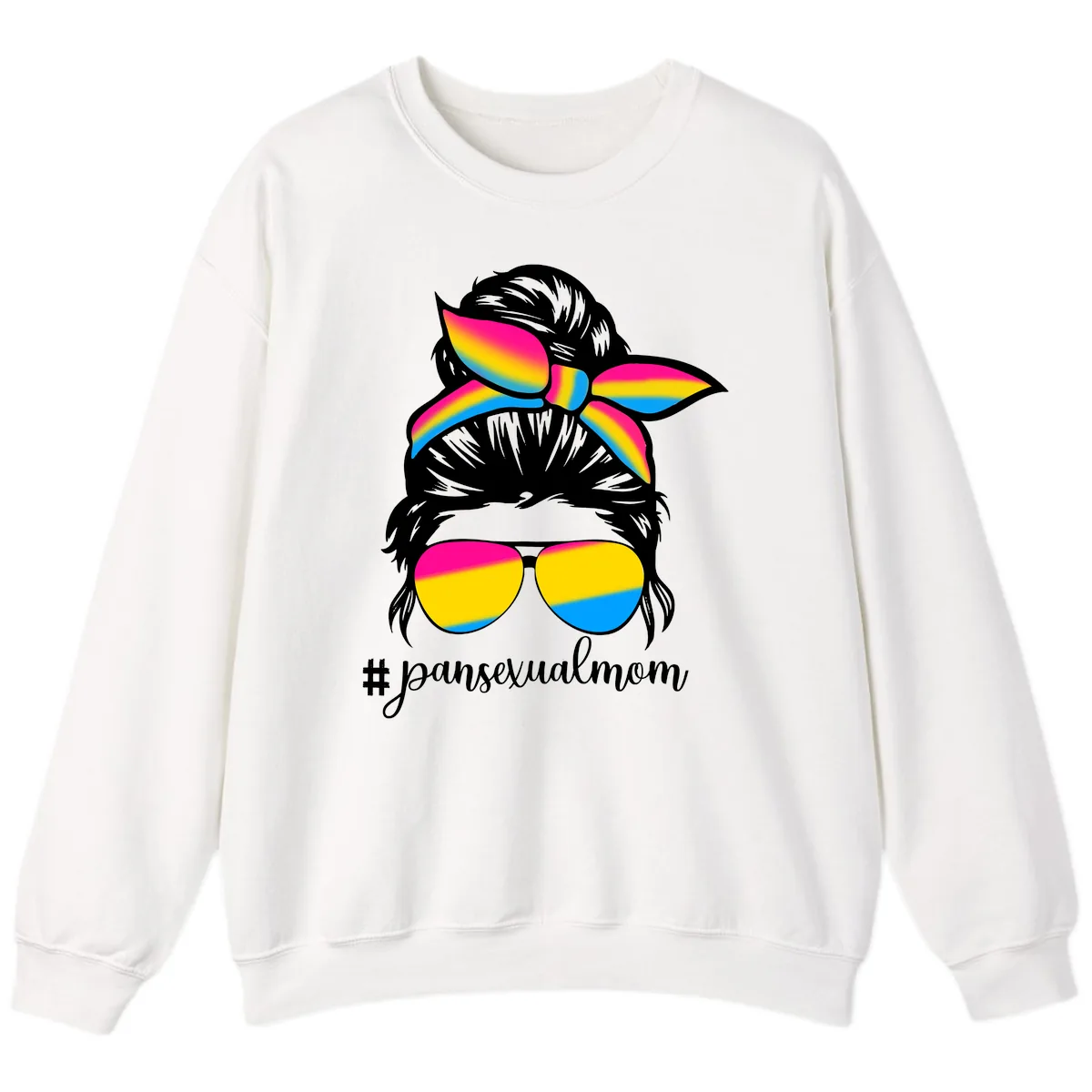 Pansexual Mom Pride Sweatshirt in White