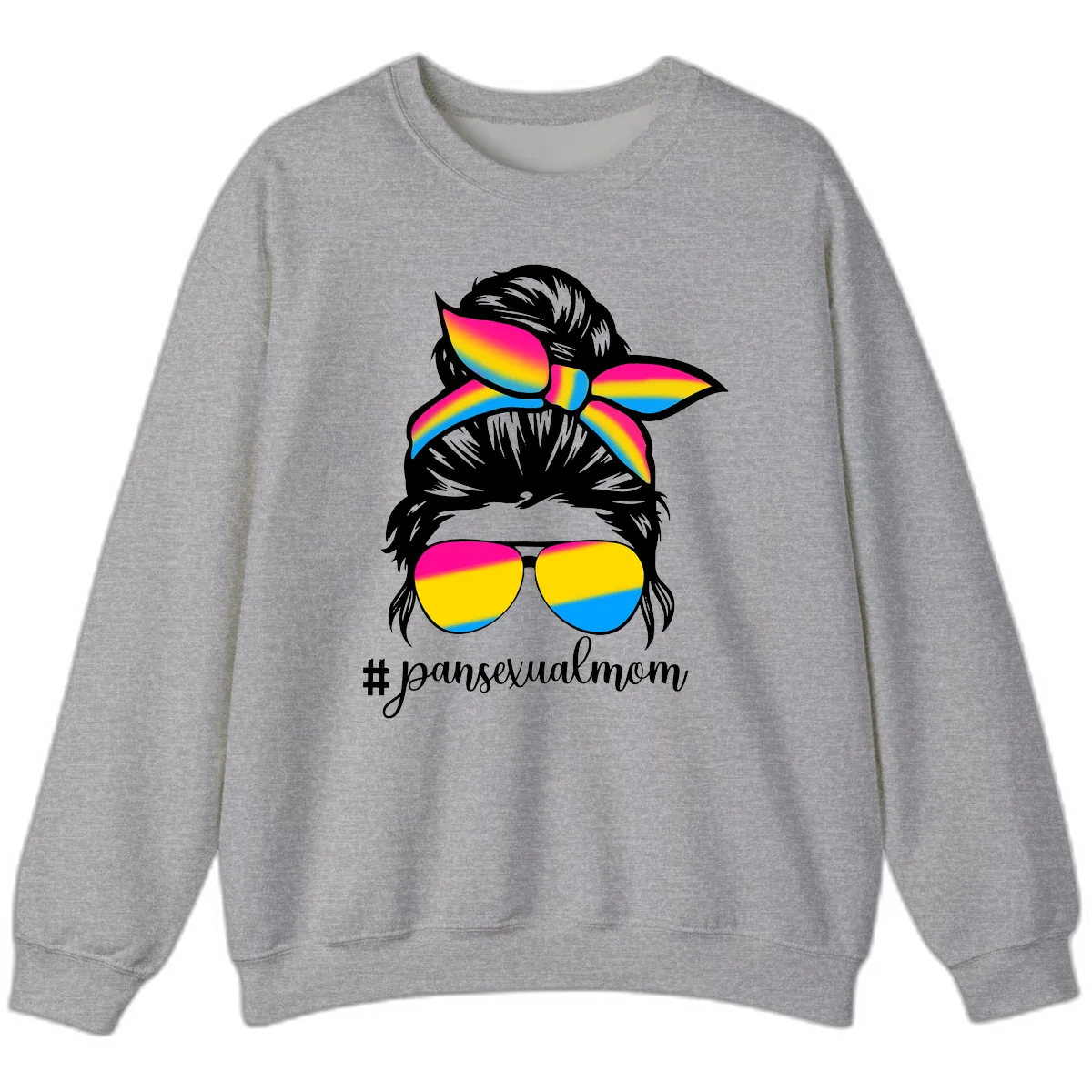 Pansexual Mom Pride Sweatshirt in Sport Grey