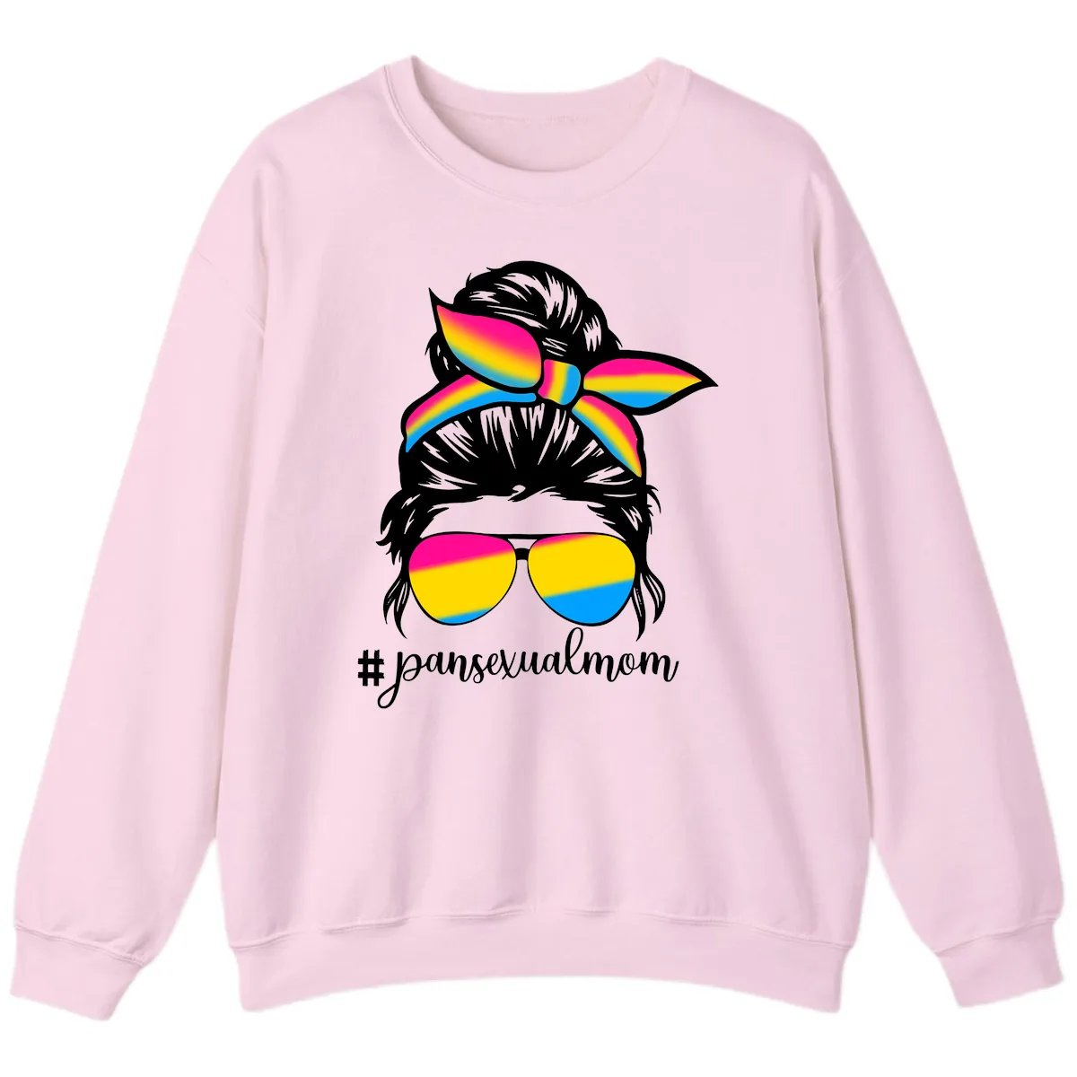 Pansexual Mom Pride Sweatshirt in Light Pink