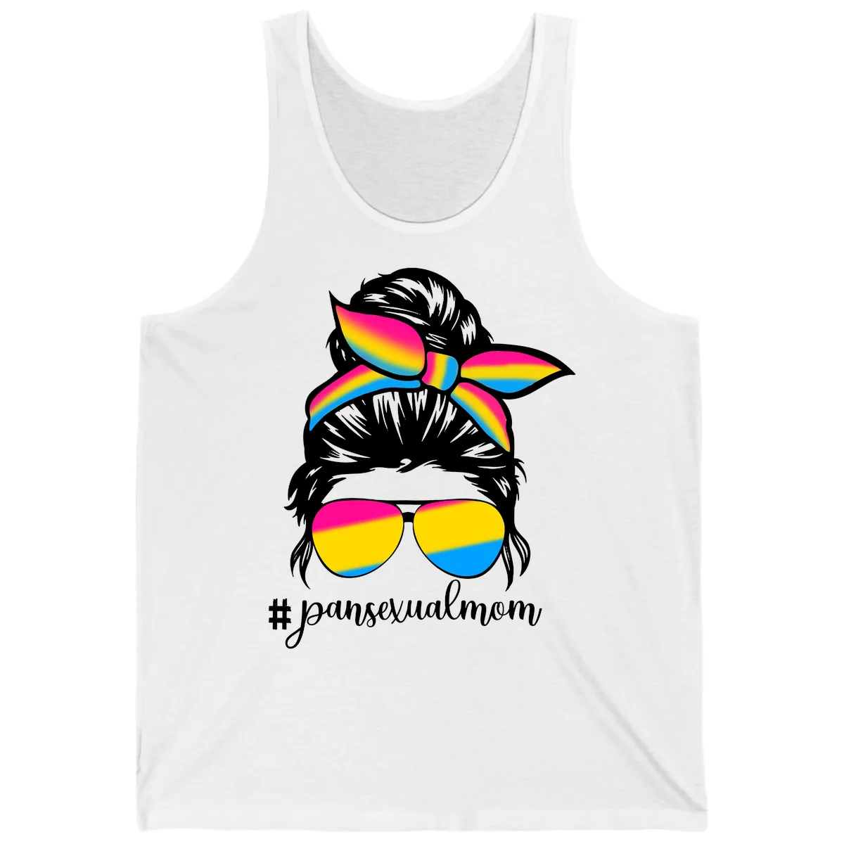Pansexual Mom Pride Tank in White