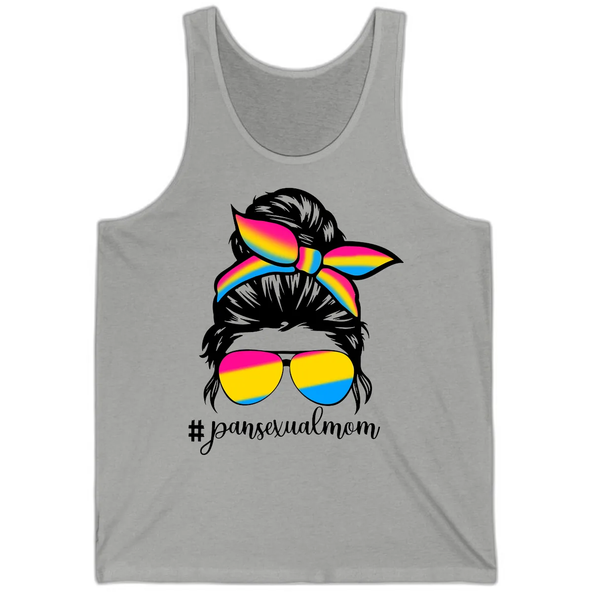 Pansexual Mom Pride Tank in Athletic Heather