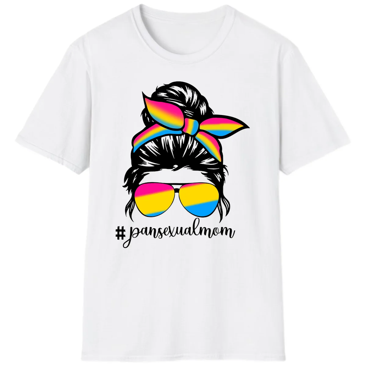 Pansexual Mom Pride T-Shirt in White