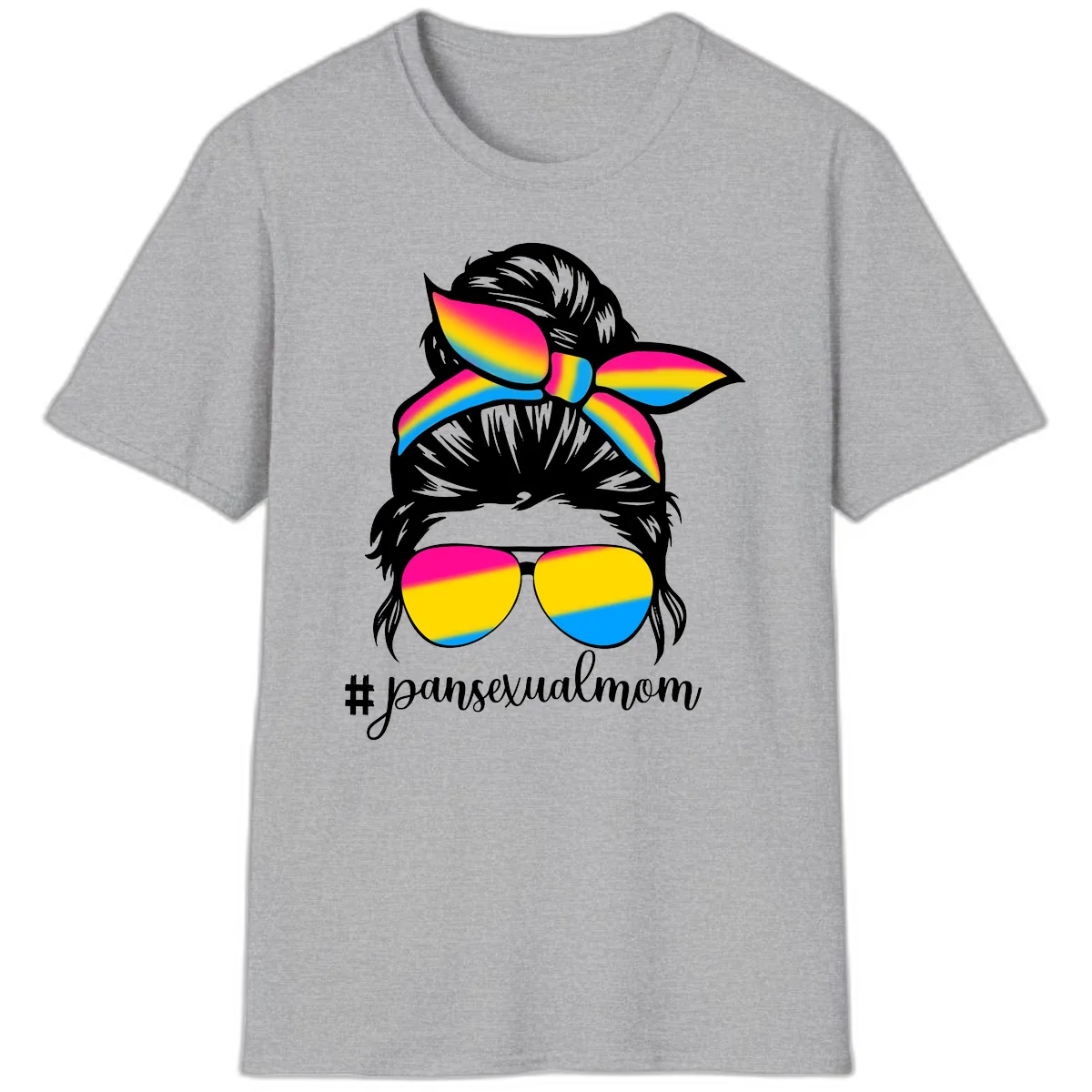 Pansexual Mom Pride T-Shirt in Sport Grey