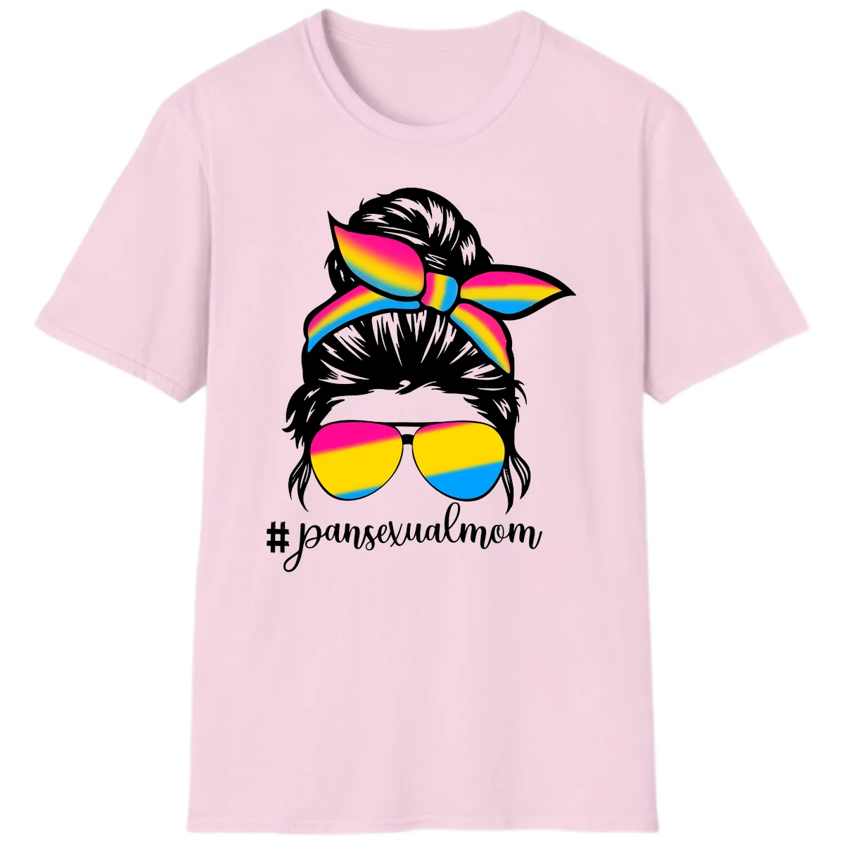 Pansexual Mom Pride T-Shirt in Light Pink