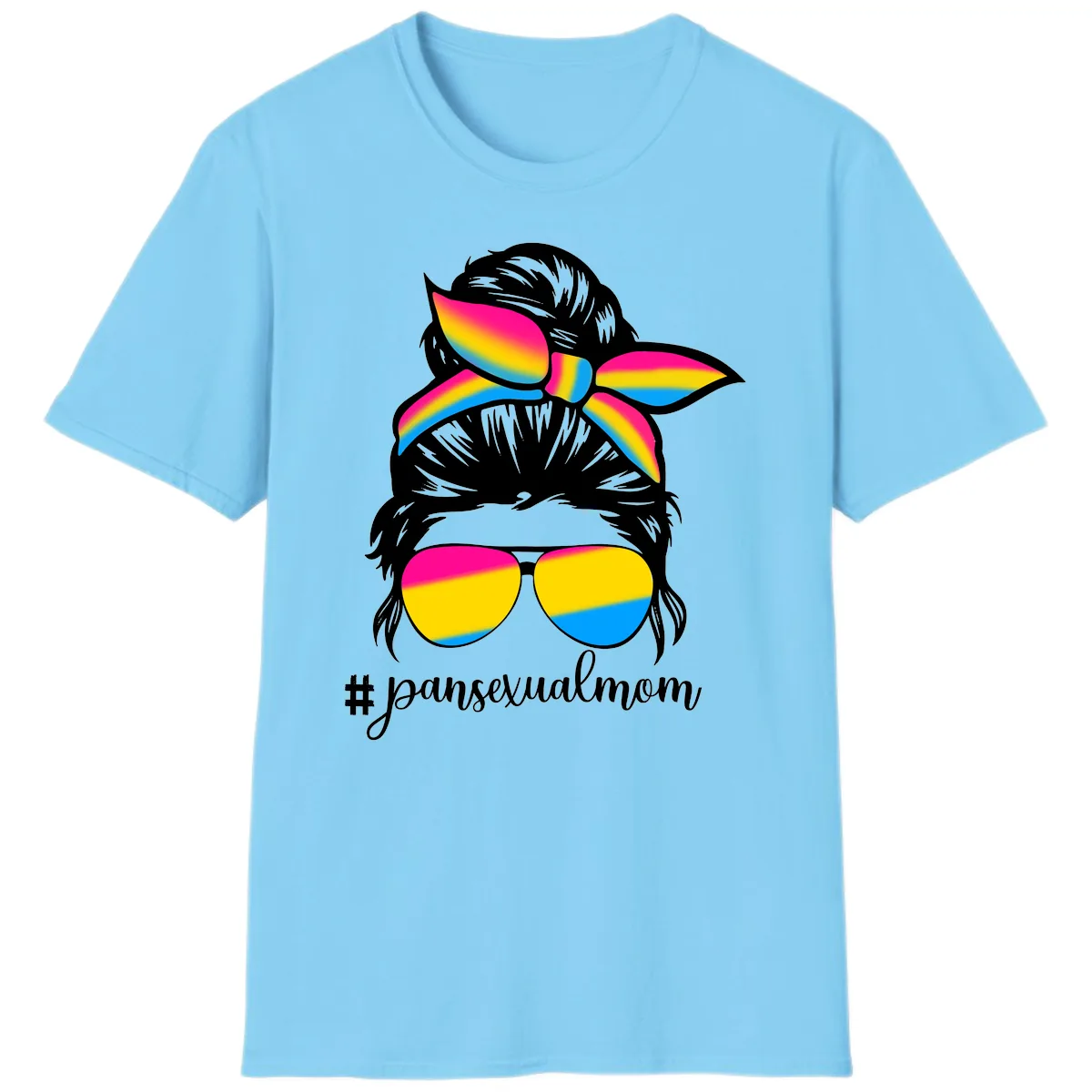 Pansexual Mom Pride T-Shirt in Sky