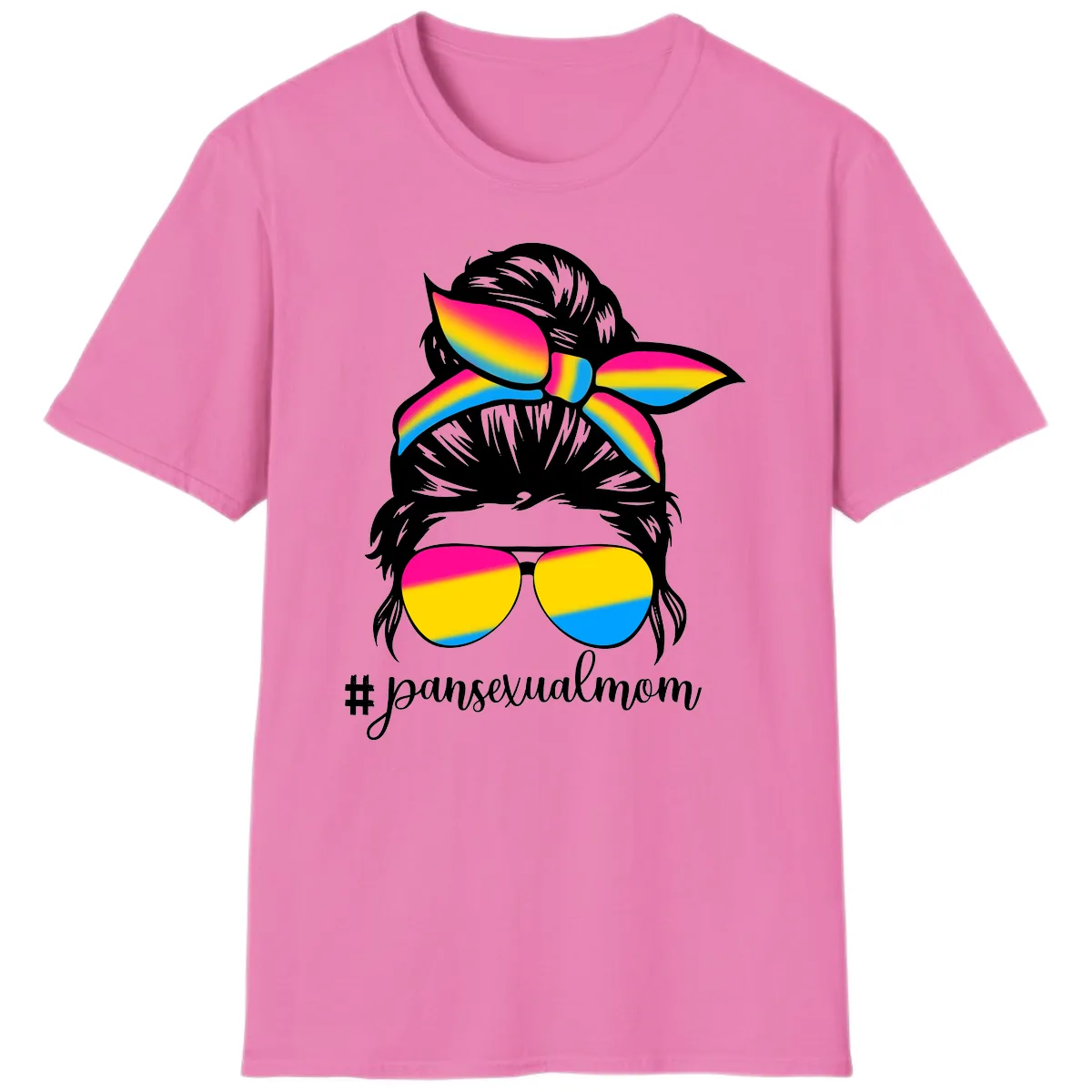 Pansexual Mom Pride T-Shirt in Azalea