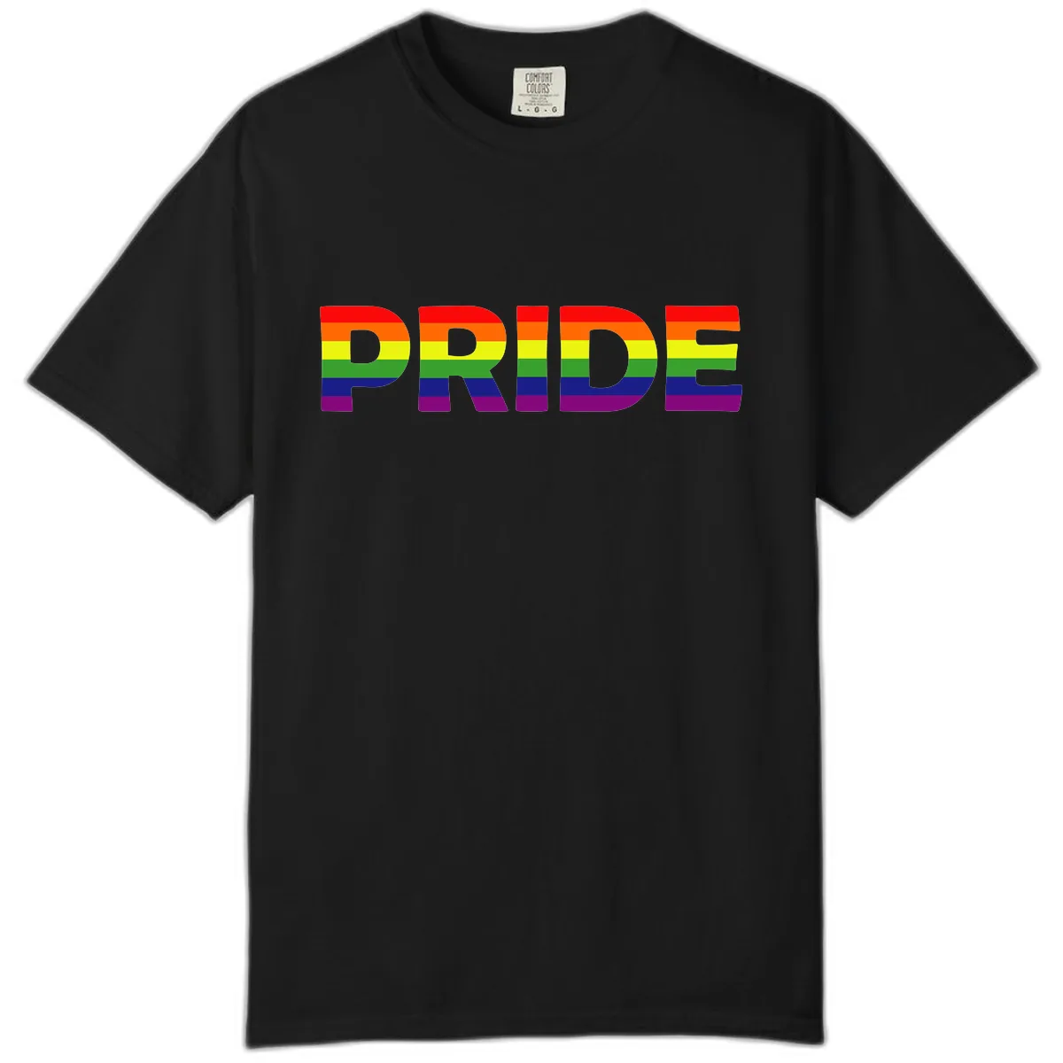 Pride Rainbow Letters Comfort Color in Black