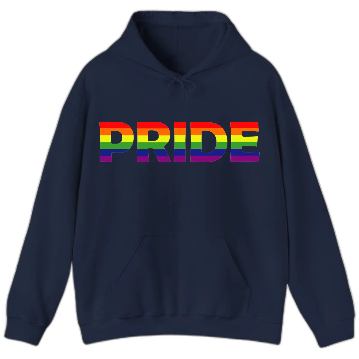 Pride Rainbow Letters Hoodie in Navy