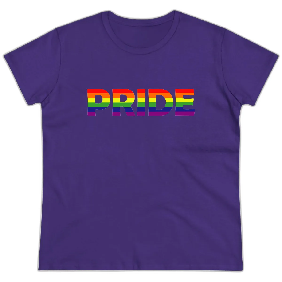 Pride Rainbow Letters Ladies Tee in Purple