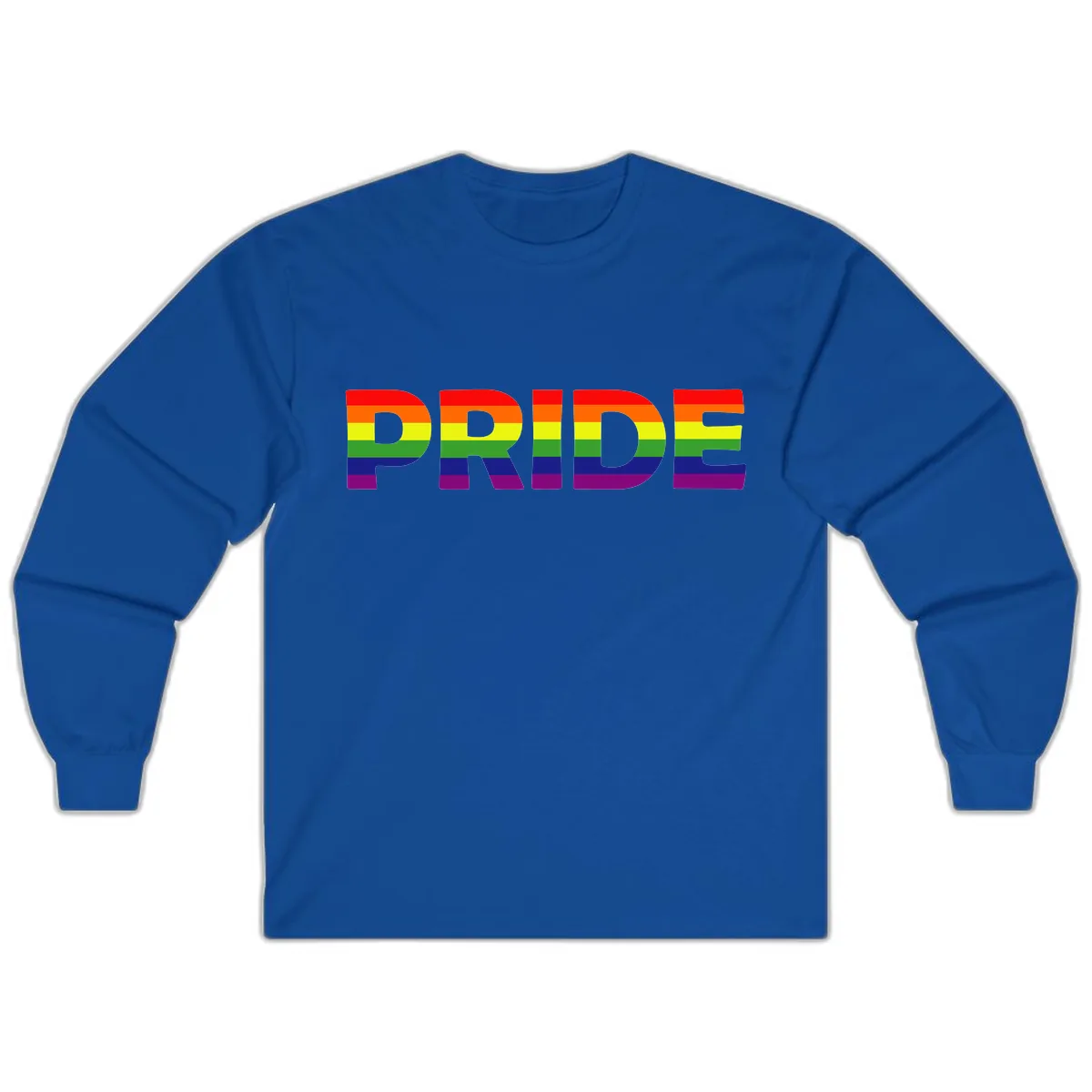 Pride Rainbow Letters Long Sleeve in Royal