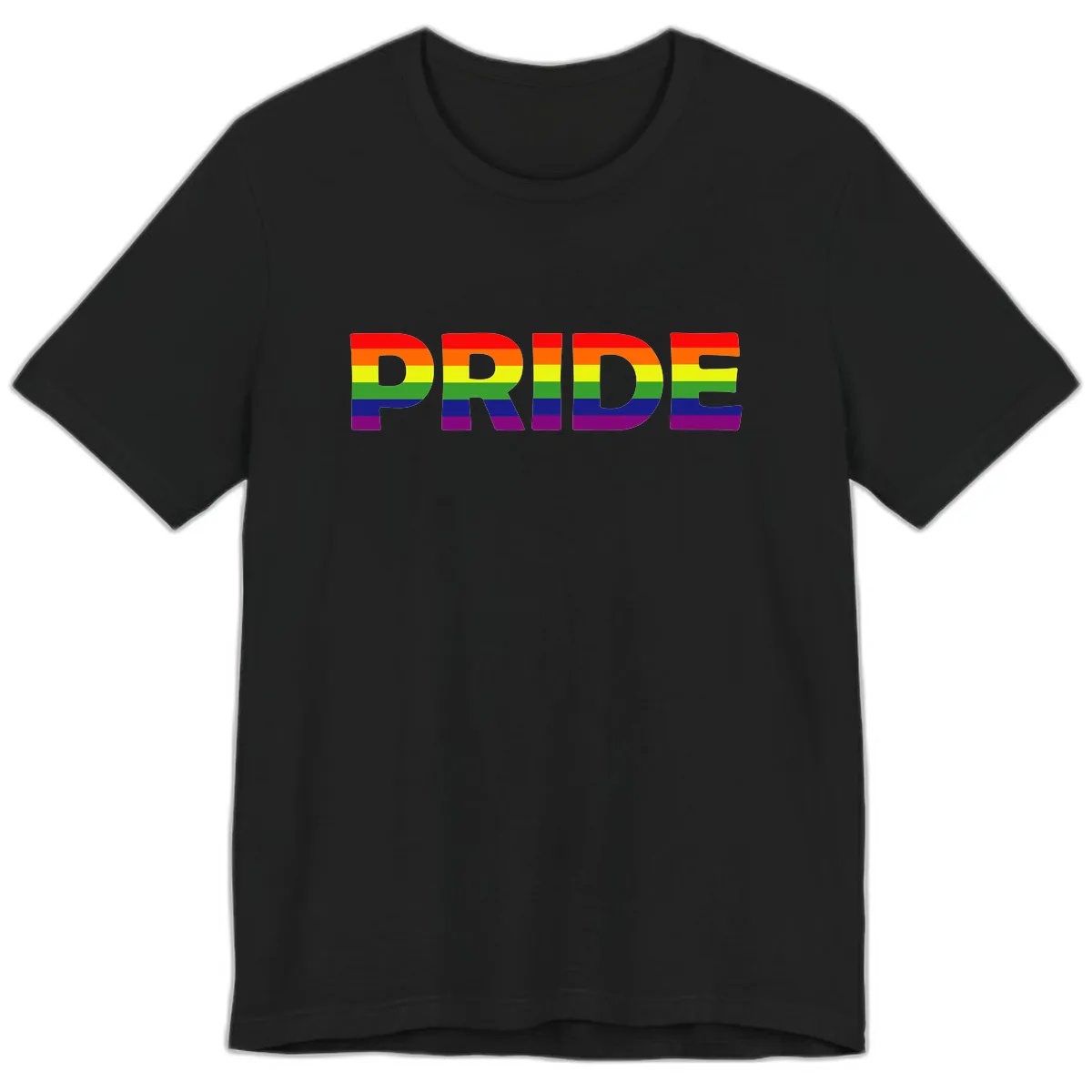 Pride Rainbow Letters Premium T-Shirt in Black