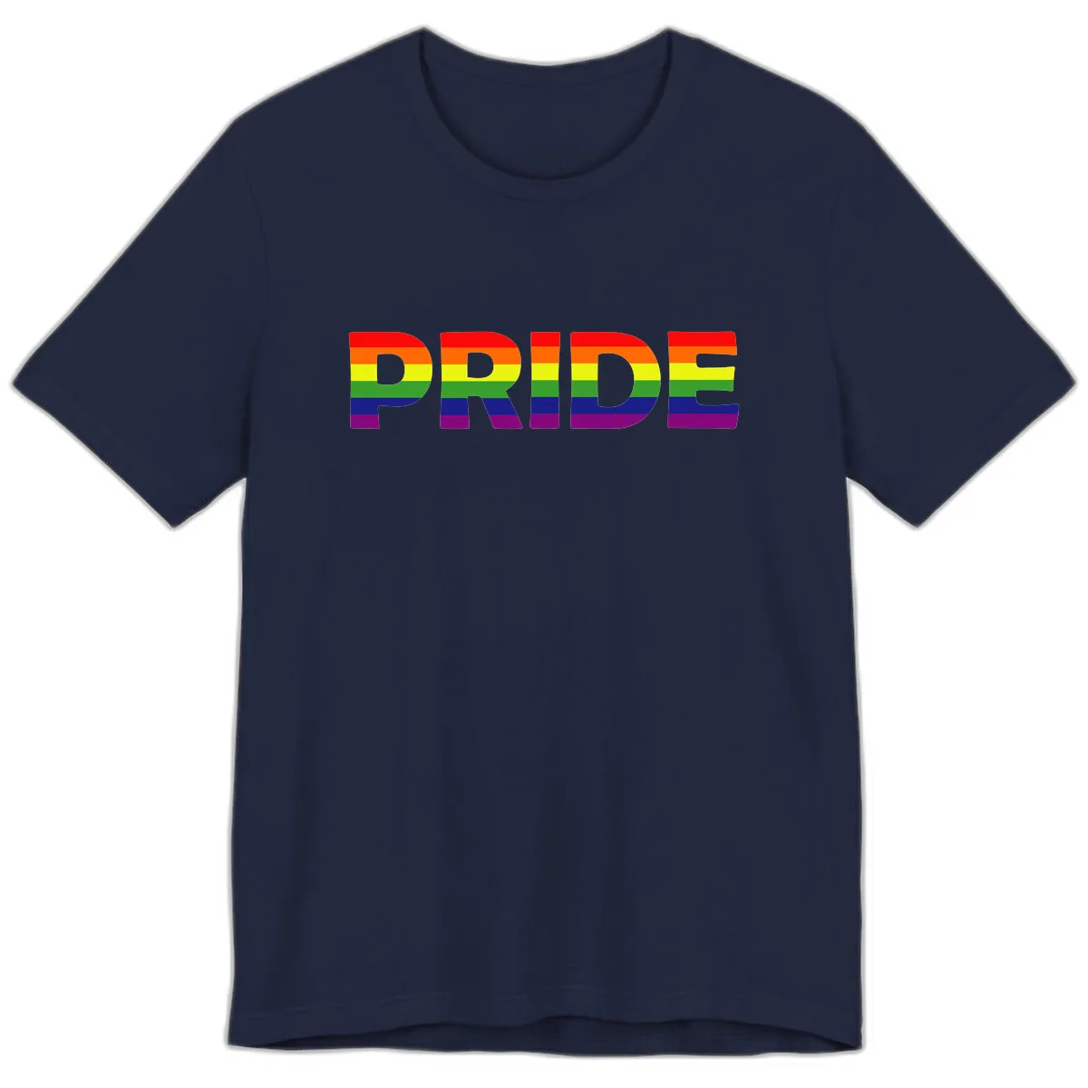 Pride Rainbow Letters Premium T-Shirt in Navy