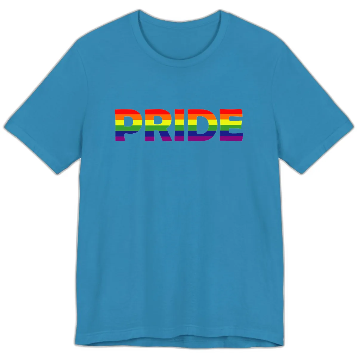 Pride Rainbow Letters Premium T-Shirt in Aqua