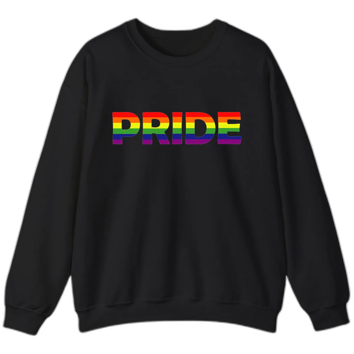 Pride Rainbow Letters Sweatshirt in Black