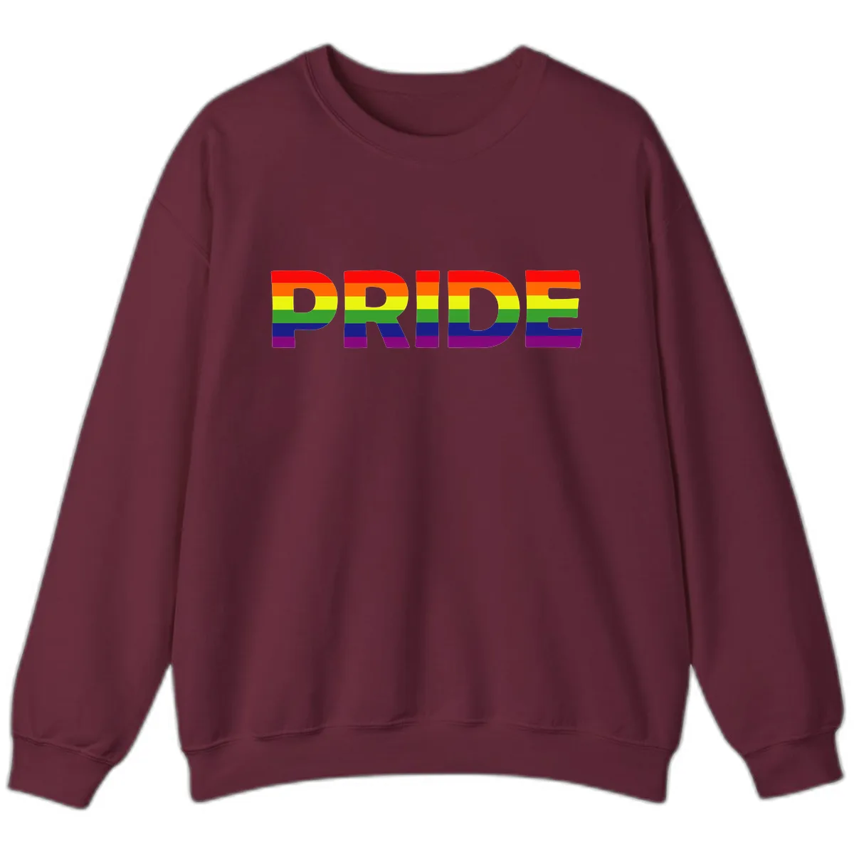 Pride Rainbow Letters Sweatshirt in Maroon
