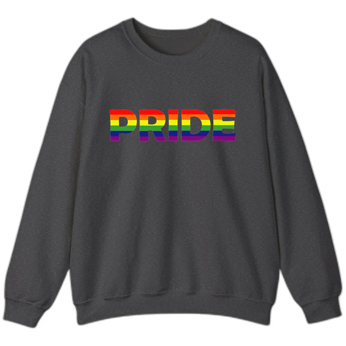 Pride Rainbow Letters Sweatshirt in Dark Heather