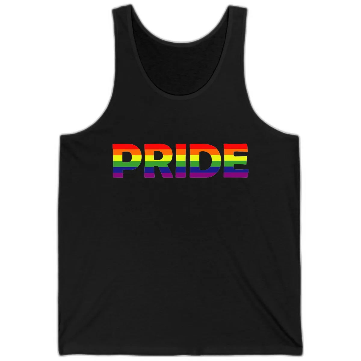Pride Rainbow Letters Tank in Black