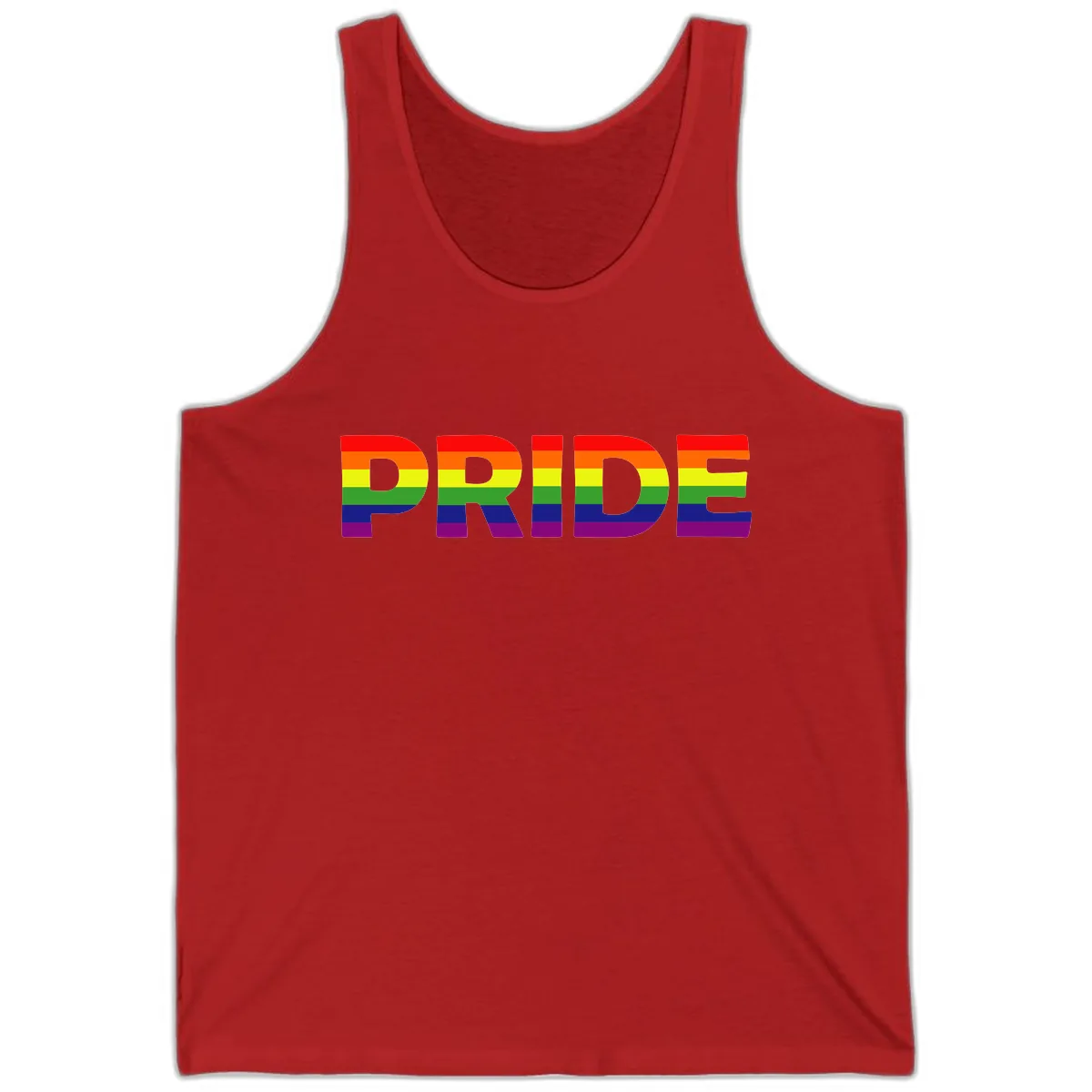 Pride Rainbow Letters Tank in Red