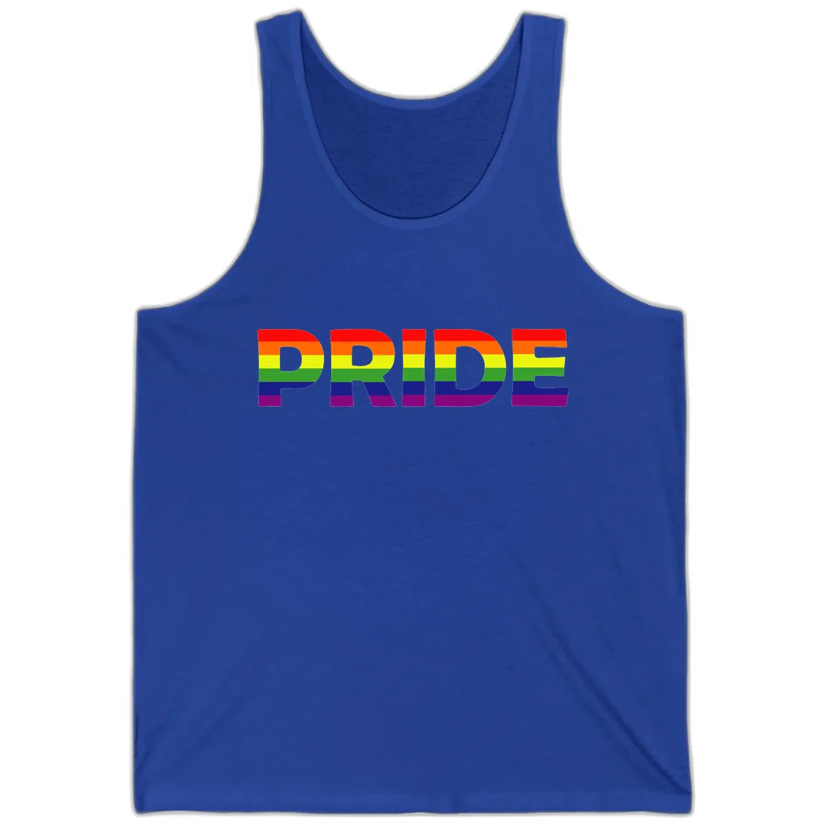 Pride Rainbow Letters Tank in True Royal