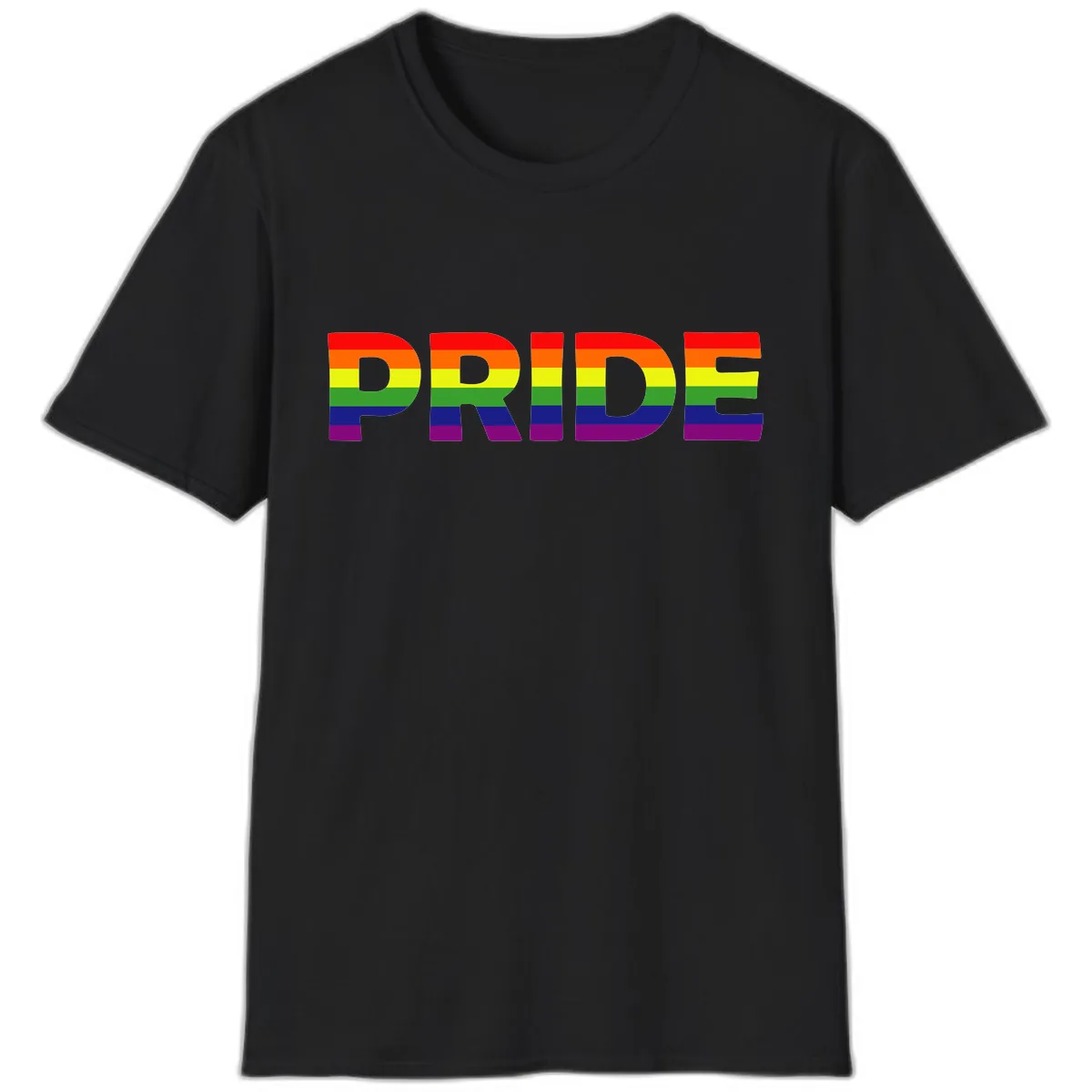 Pride Rainbow Letters T-Shirt in Black