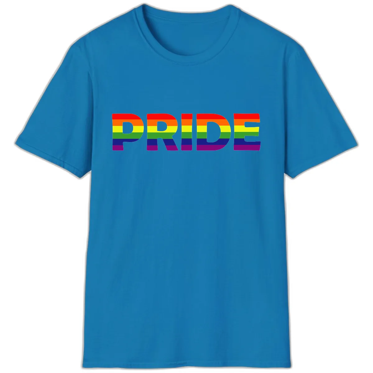 Pride Rainbow Letters T-Shirt in Sapphire