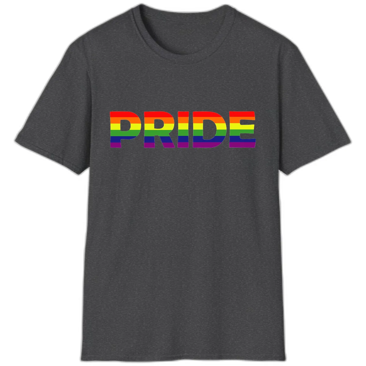 Pride Rainbow Letters T-Shirt in Dark Heather