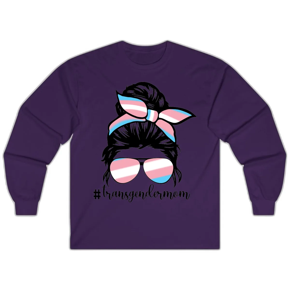 Transgender Mom Pride Portrait Long Sleeve in Purple